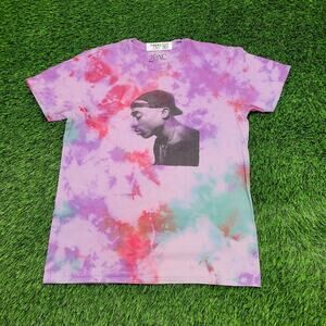 Tupac Shakur Shirt Womens Medium 20x25 Crumpled Tie-Dye